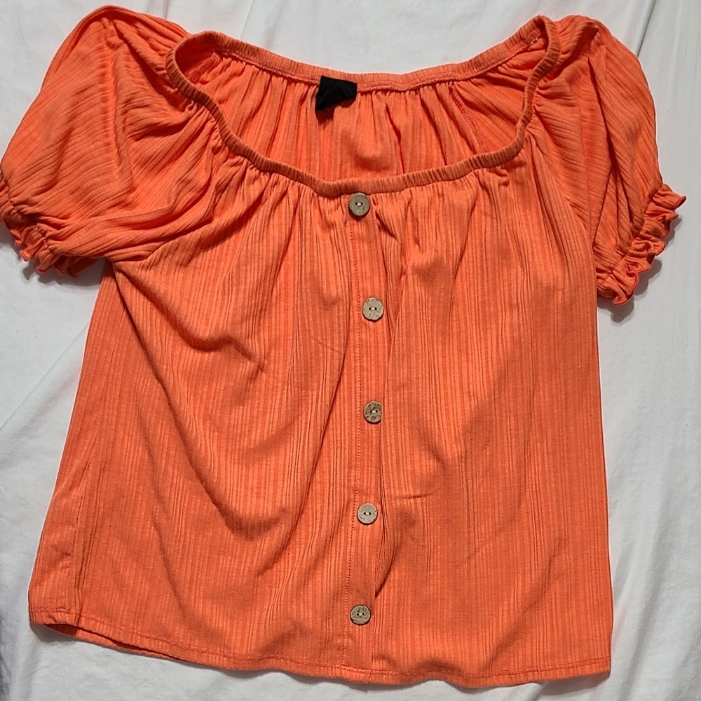 W5 orange off the shoulder shirt. Small